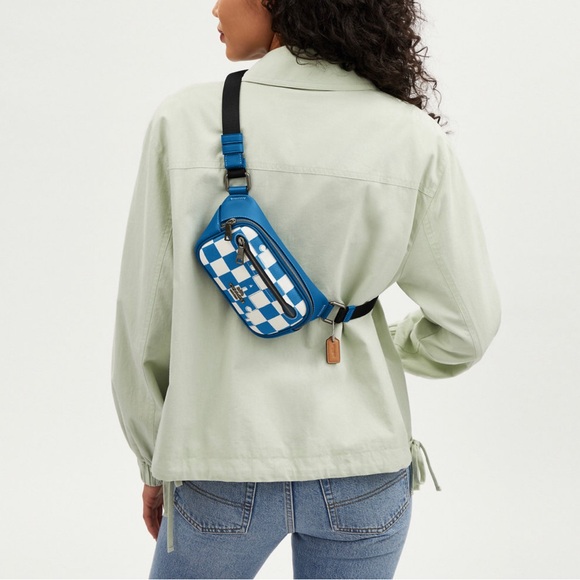 NWT AUTHENTIC COACH CR210 Elias Mini Belt Bag With Checkerboard Print - Picture 8 of 11